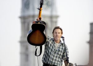 Bruce Springsteen performing at a rally for Barack Obama in Philadelphia