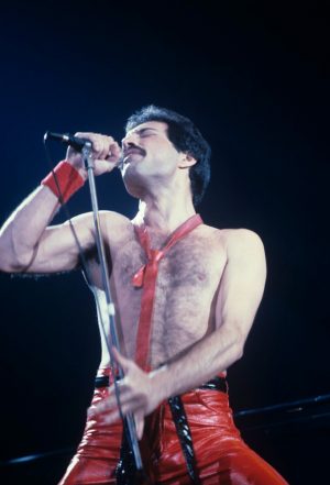 Freddie Mercury performing with Queen