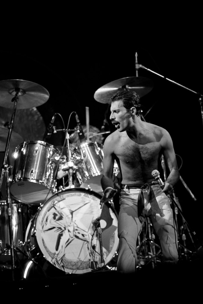 Freddie Mercury performing with Queen at the Spectrum in Philadelphia, PA