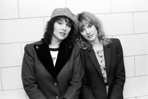 Ann and Nancy Wilson of Heart backstage at the Spectrum in Philadelphia, PA.