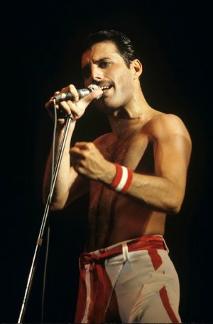 Freddie Mercury and Queen performing in Philadelphia